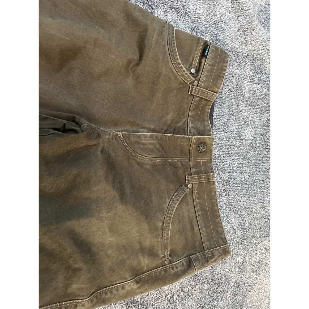 Kuhl Rydr Pants Mens 32x28 Brown Vintage Patina Dye Articulated Knee Canvas Work - Picture 10 of 15